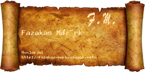 Fazakas Márk névjegykártya