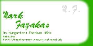 mark fazakas business card